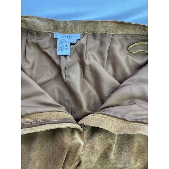 Vintage CO & EDDY Sz 8 Genuine Suede Leather Pants Straight Leg BROWN 90’s Y2K - Picture 4 of 11